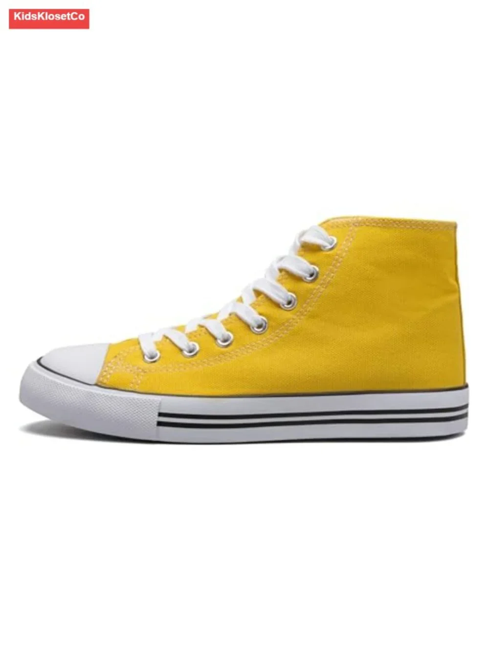 Kids High Top Canvas Sneakers Lace Up Anti-Slip Rubber Sole